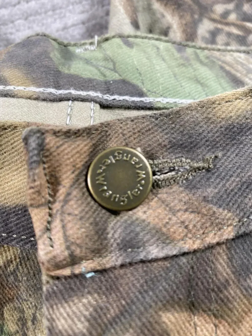 Wrangler Pants Mens 32x30 Brown Advantage Timber Camo 5 Pocket Hunting USA